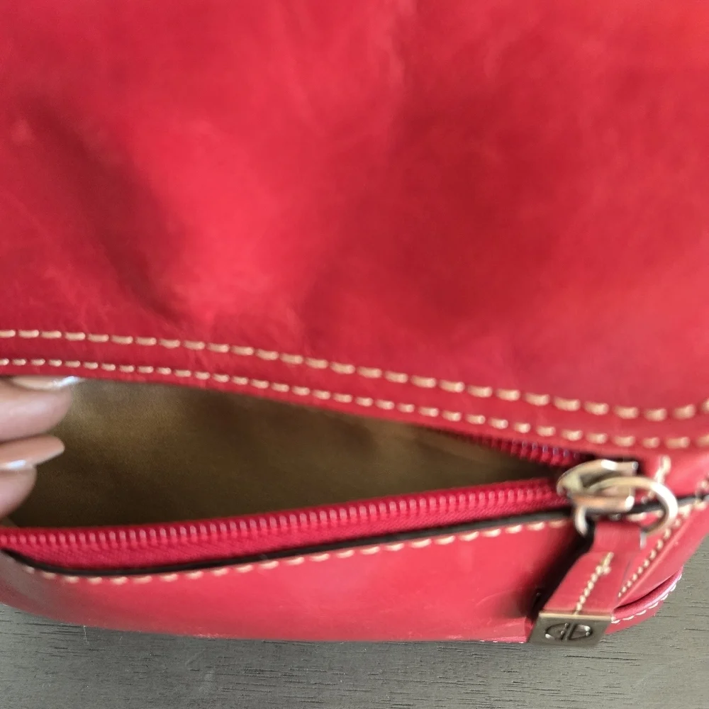 Red Leather Giani Bernini Crossbody Bag